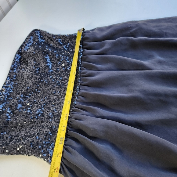Forever 21 Dress Black Strapless Sequins  Hi Low Women Party Shiffon Size Small - Picture 11 of 15